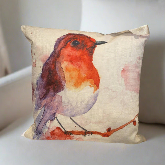 Red Cardinal Bird Painting Pillow Cover