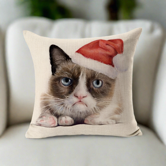 Grumpy Cat Christmas Decorative Throw Pillow Cover