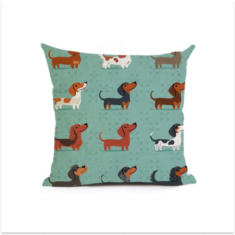 Christmas Dachshund Wiener Dog - Throw Pillow Cover