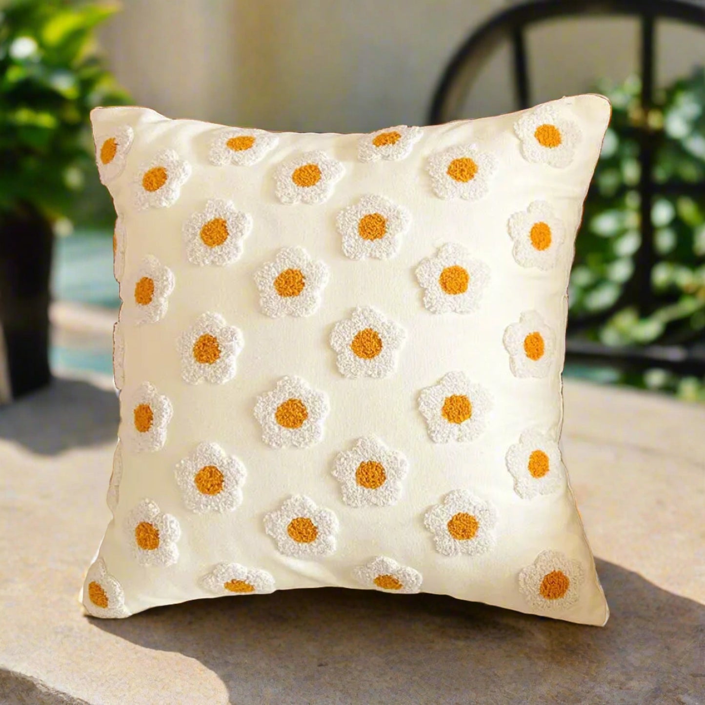 Embroidery Wild Flower Throw Pillow Covers