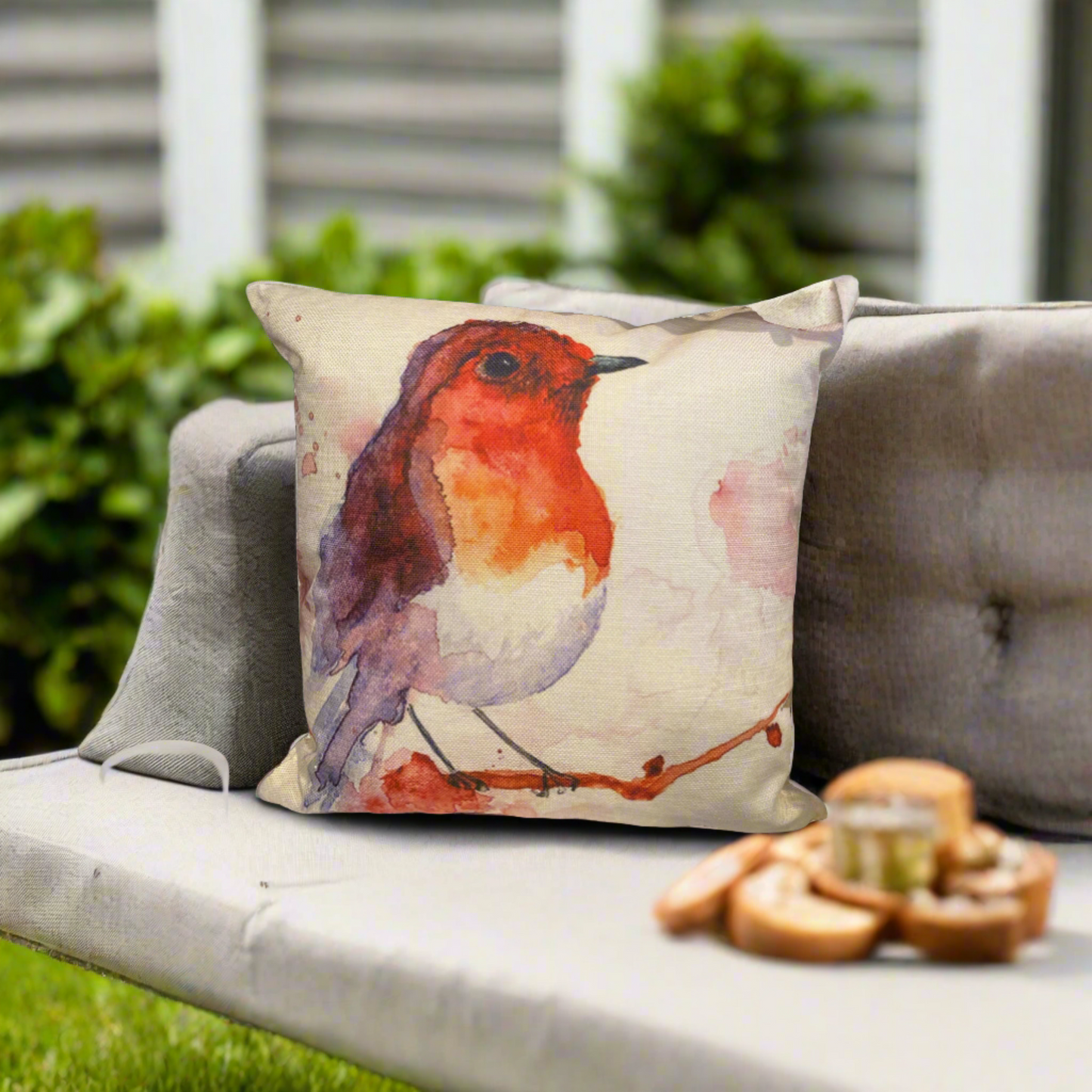 Red Cardinal Bird Painting Pillow Cover