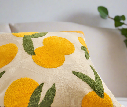 Embroidery Orange Nordic Fruit Throw Pillow Cover