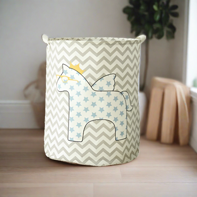 Unicorn Pegasus Blue Star Foldable Laundry Basket