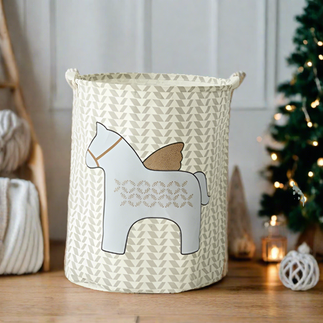 Unicorn Pegasus Light Blue Foldable Laundry Basket