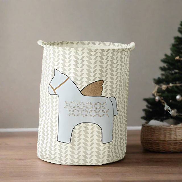 Unicorn Pegasus Light Blue Foldable Laundry Basket