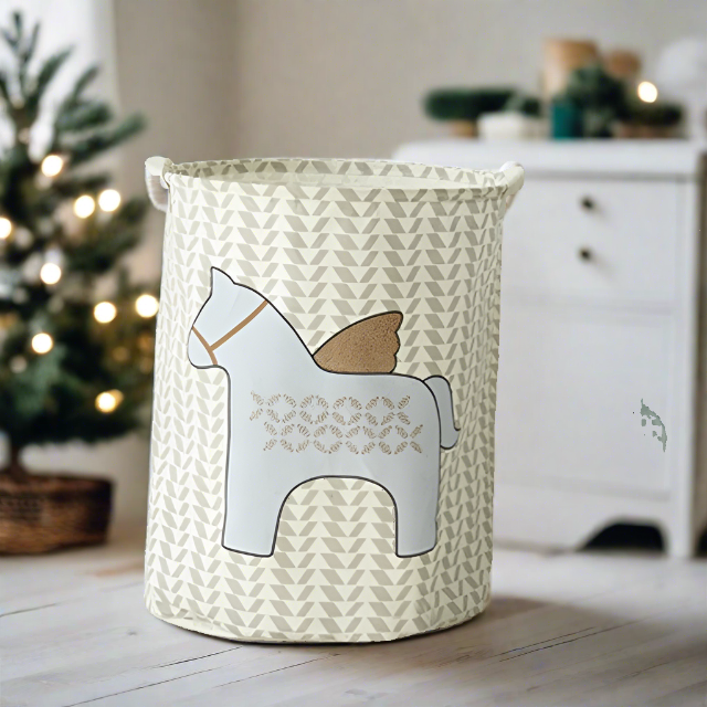 Unicorn Pegasus Light Blue Foldable Laundry Basket