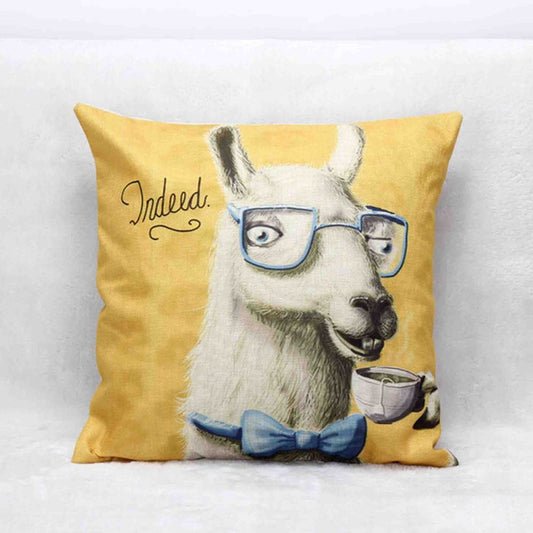 Mr. Animal Horse With Glasses and Bow Tie Pillow Cover