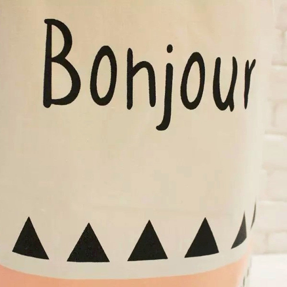 Bonjour Pink And Natural Waterproof Foldable Laundry Basket