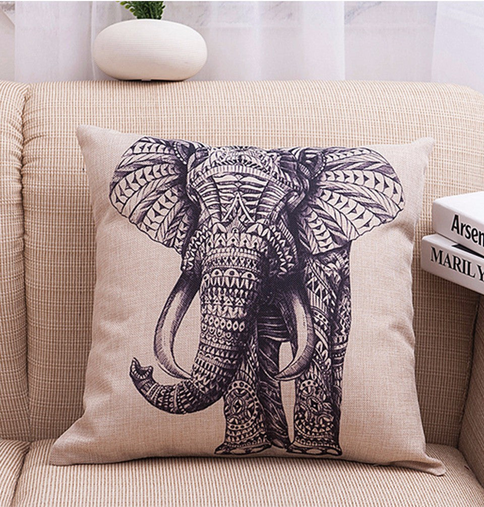 Sketch Elephant Pillow Cover