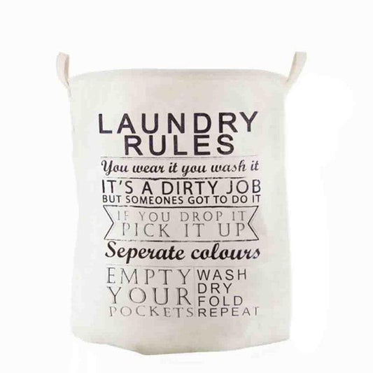Laundry Rules Quote Foldable Foldable Laundry Basket Bag