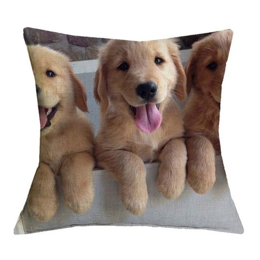 Three Golden Retriever Puppy Puppies Pillow Covers