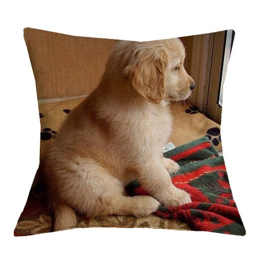 Golden Retriever Puppy On Blanket Pillow Covers