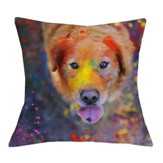 Golden Retriever Colorful Pillow Covers