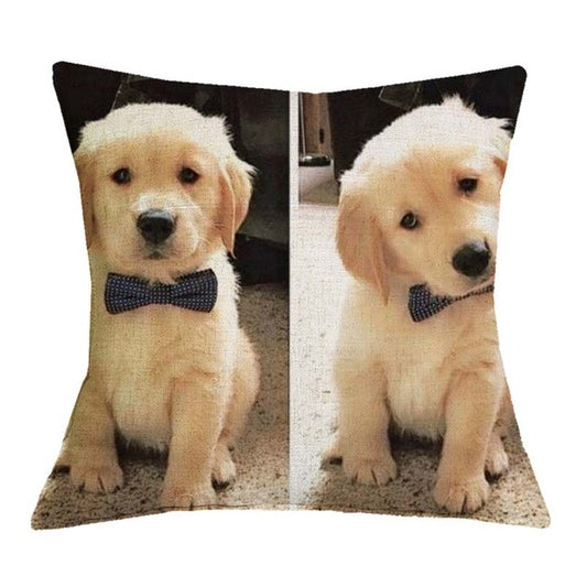 Golden Retriever Puppy With Bowtie Pillow Covers