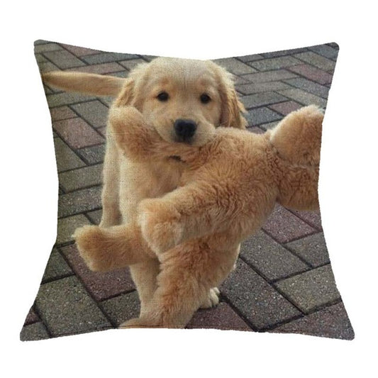 Golden Retriever With Toy  Pillow Covers