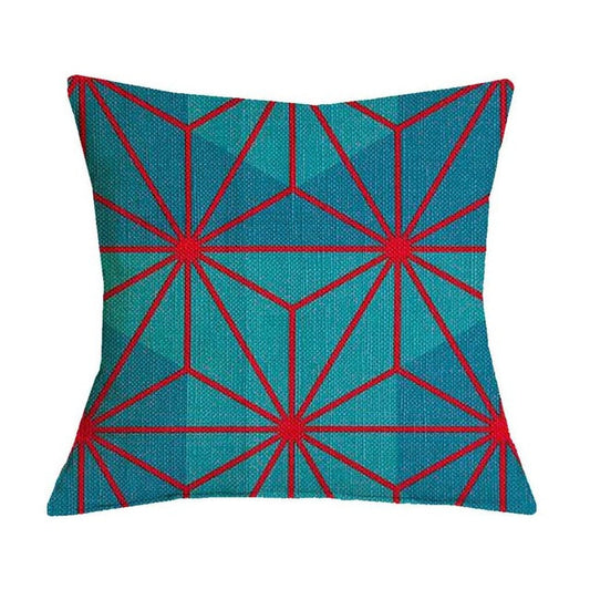 Red and Green Geometric Graphic Pattern Pillow Cover