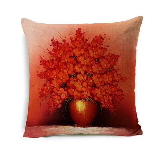 Red Floral Pillowcase