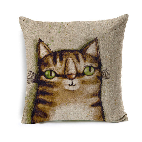 Kids Cartoon Animal Cushion Cover Cat Throw Pillow Cover