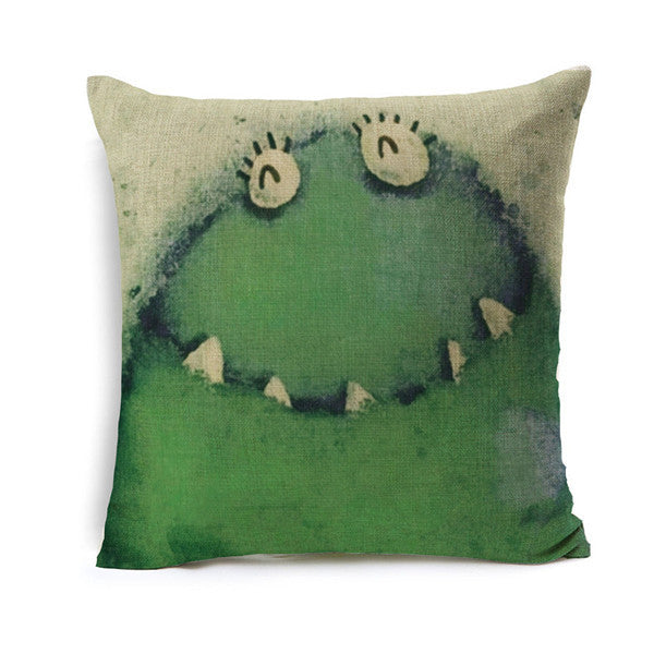 Kids Cartoon Animal Cushion Cover Cat Throw Pillow Cover