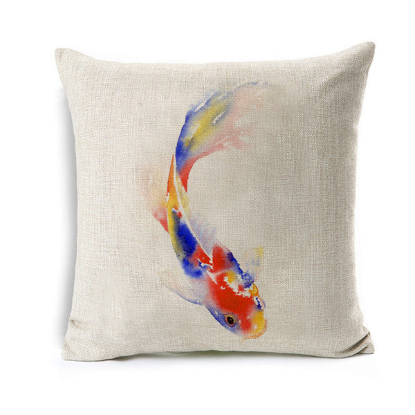 Golden Fish Drawing Pillowcase