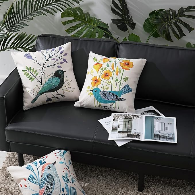 Black Bird On the Branch Pillow Cover