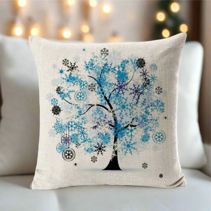 Colorful Blue Tree Pillowcase