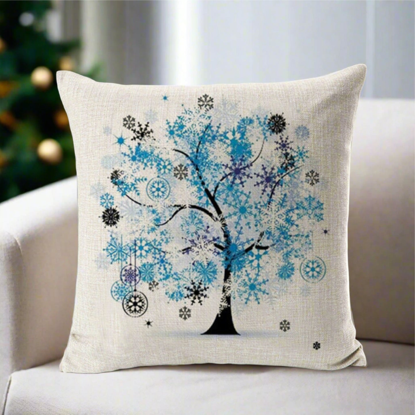 Colorful Blue Tree Pillowcase