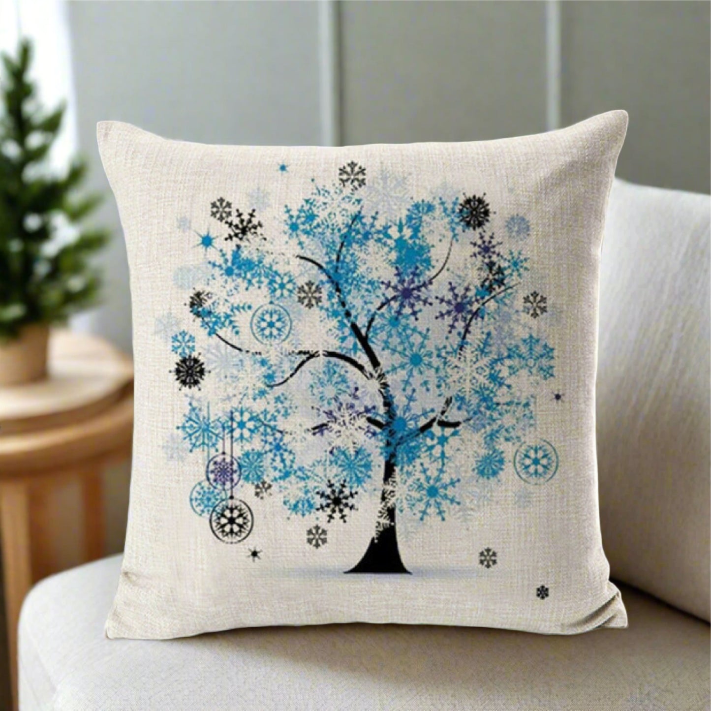 Colorful Blue Tree Pillowcase