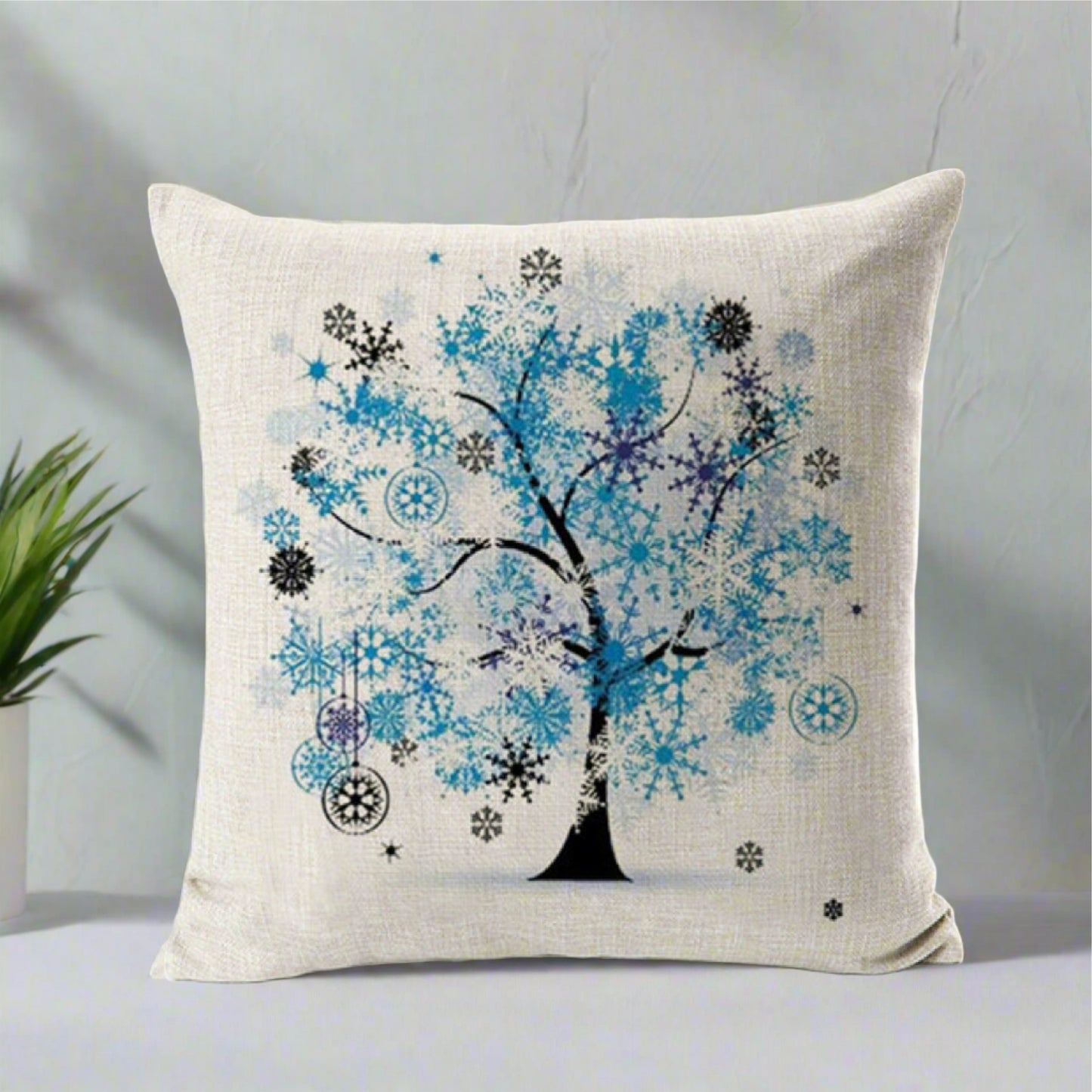 Colorful Blue Tree Pillowcase