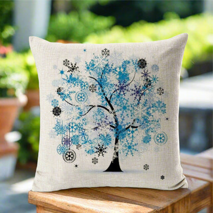 Colorful Blue Tree Pillowcase