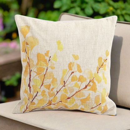 Yellow Ginkgo Biloba Pillow Cover