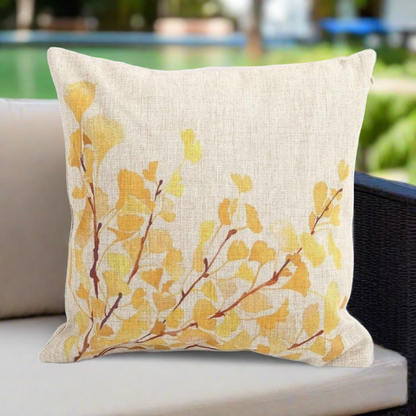 Yellow Ginkgo Biloba Pillow Cover