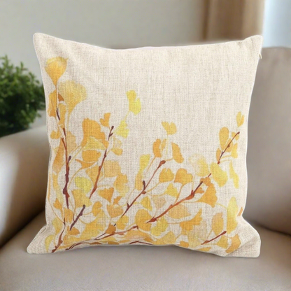 Yellow Ginkgo Biloba Pillow Cover
