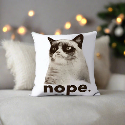 Grumpy Cat Nope Decorative Throw Pillow Cover