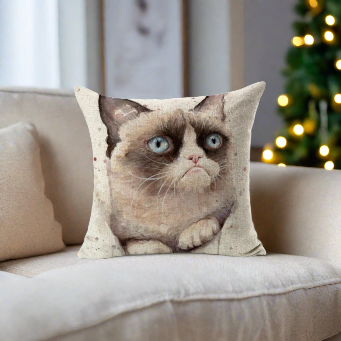 Grumpy Cat Decorative Throw Pillow Cover