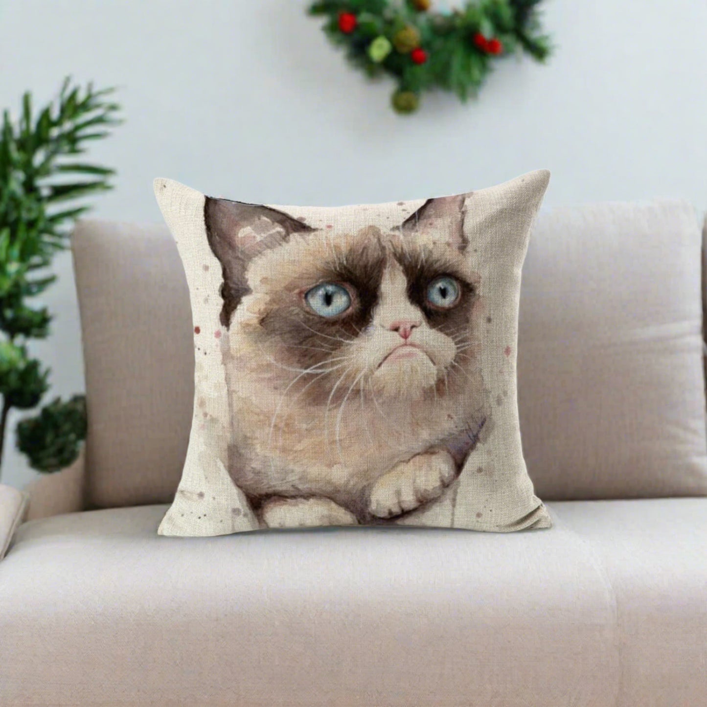 Grumpy Cat Decorative Throw Pillow Cover