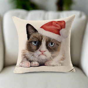 Grumpy Cat Christmas Pillow Cover