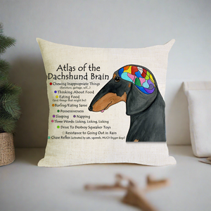 Christmas Atlas of the Dachshund Wiener Brain Pillow Cover
