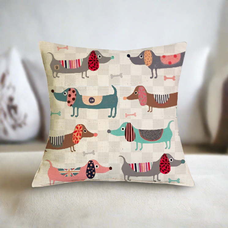 Christmas Dachshund Dackel Wiener Dog Throw Pillow Cover