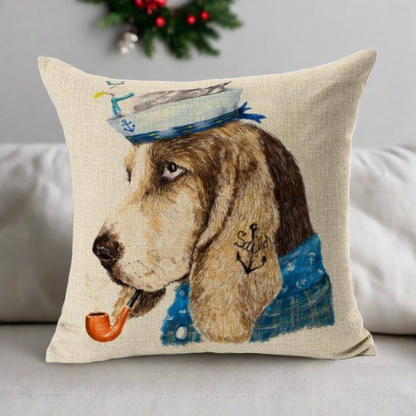 Basset Hound Sailor Pillowcase | Hush Puppies Pillows