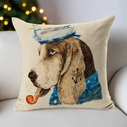 Basset Hound Sailor Pillowcase | Hush Puppies Pillows
