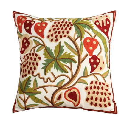 Embroidery Wild Flower Throw Pillow Cover