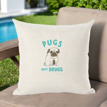 Yoga Pug Not Drugs Decorative Throw Pillowcase