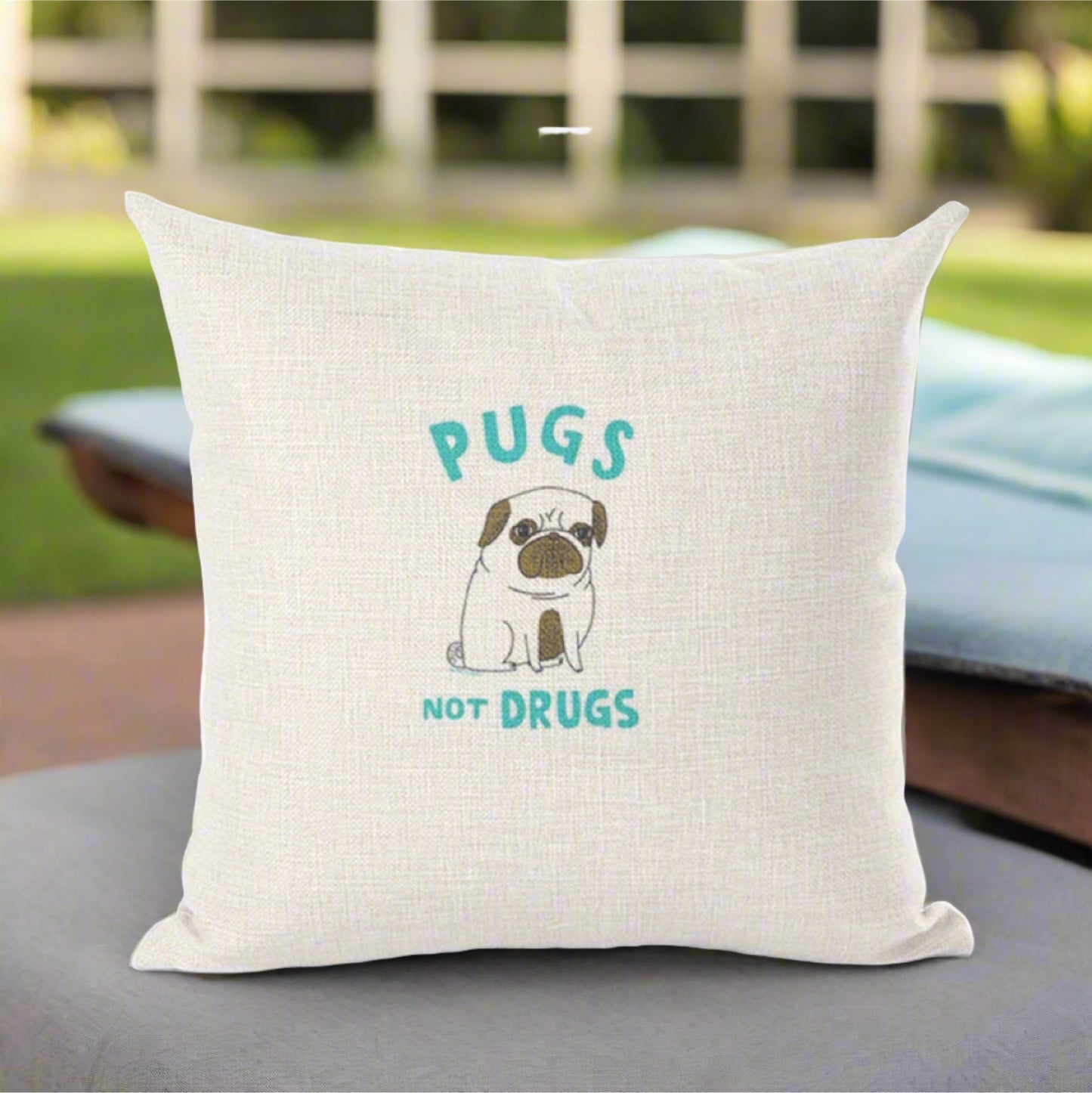 Yoga Pug Not Drugs Decorative Throw Pillowcase