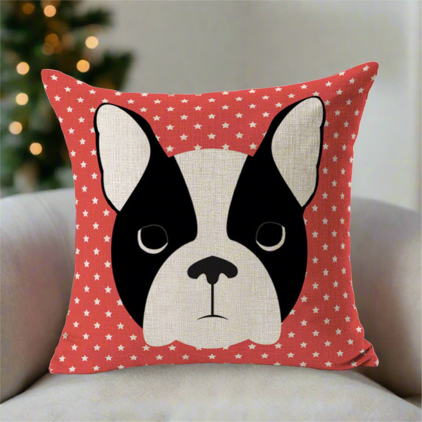 Boston Terrier Frenchie French Bulldog Throw Pillow