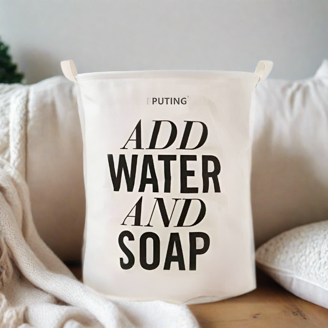 Funny Quote Add Water And Soup Quote Foldable Laundry Basket | Custom Laundry Basket | Housewarming Gift
