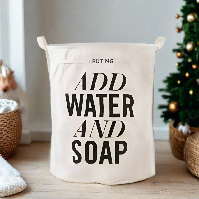 Funny Quote Add Water And Soup Quote Foldable Laundry Basket | Custom Laundry Basket | Housewarming Gift