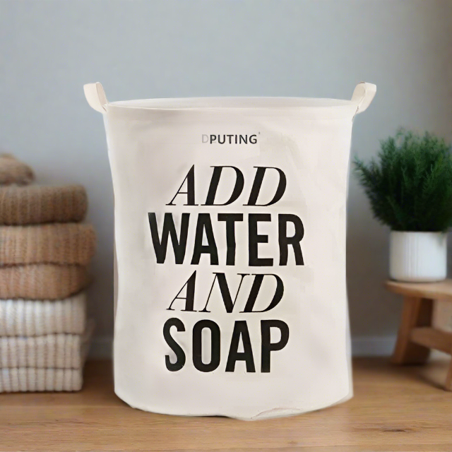 Funny Quote Add Water And Soup Quote Foldable Laundry Basket | Custom Laundry Basket | Housewarming Gift
