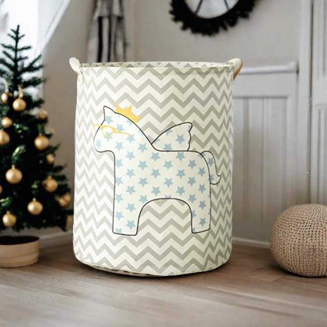 Unicorn Pegasus Blue Star Foldable Laundry Basket