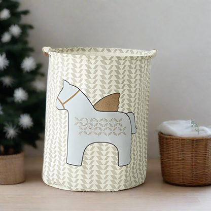 Unicorn Pegasus My Horse Blue Rain Drop Foldable Laundry Basket